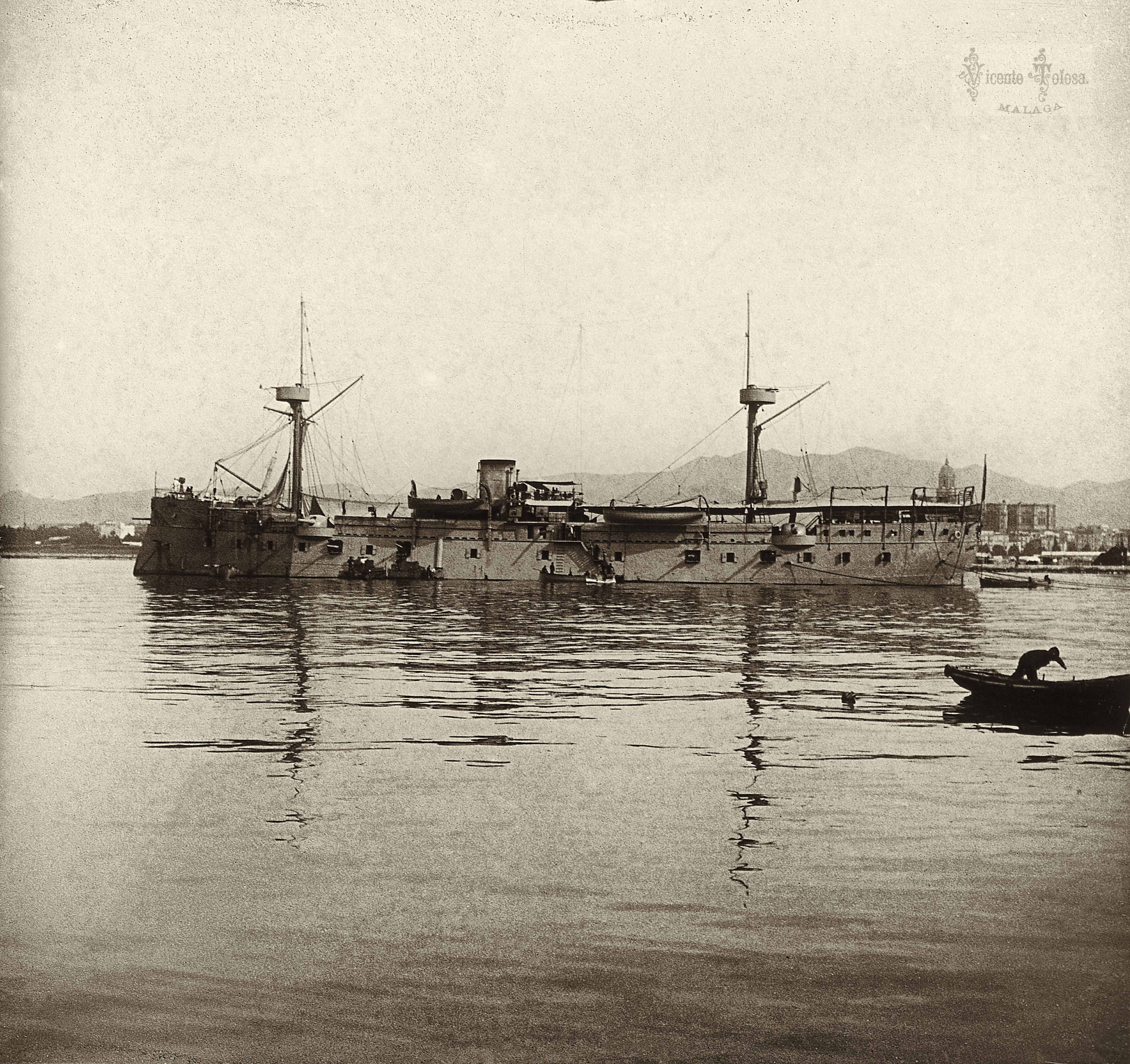 Málaga: Crucero español "Numancia". 1905