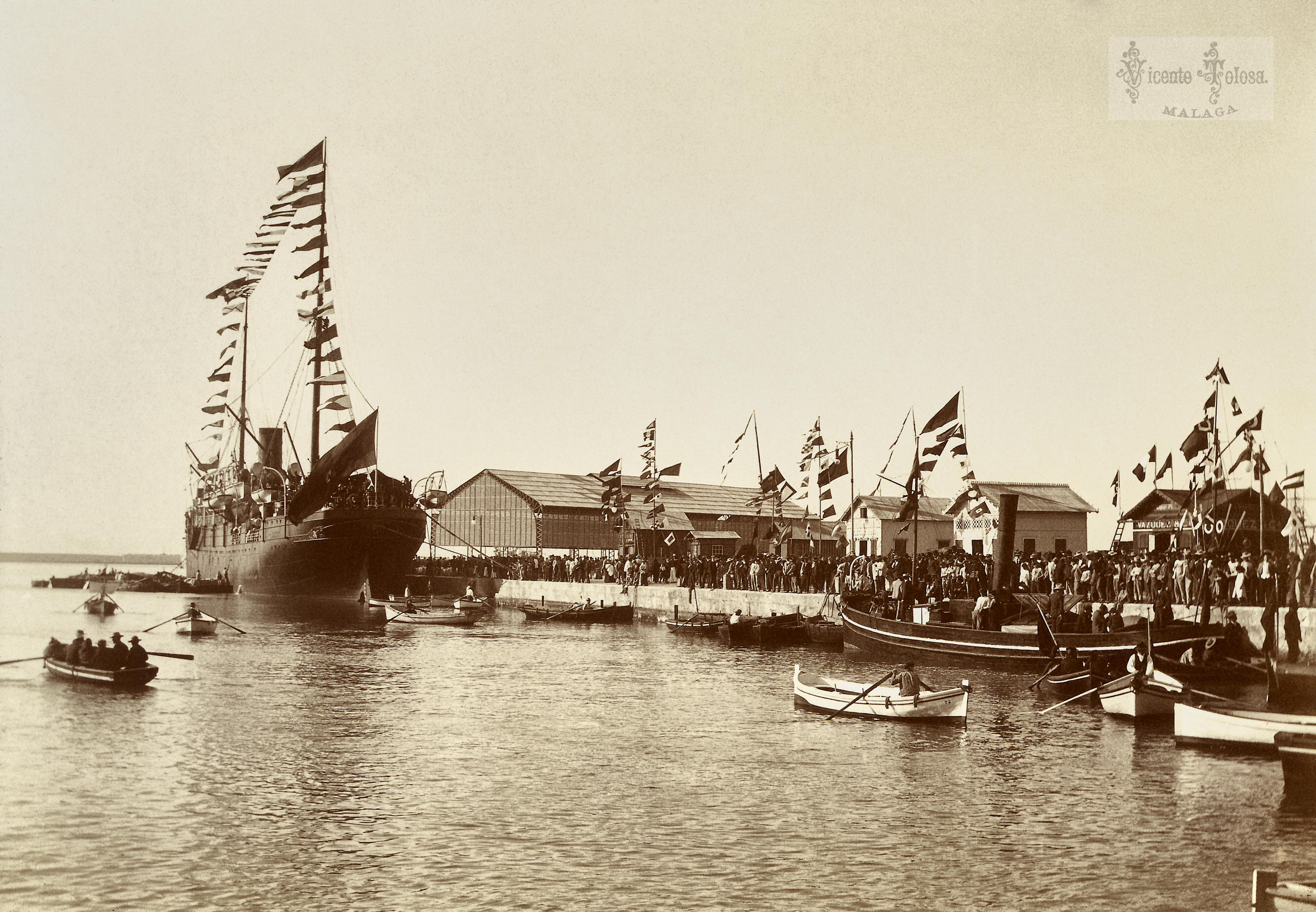 Malaga: Recibimiento del rey Alfonso XIII. 1904. (copia en papel)