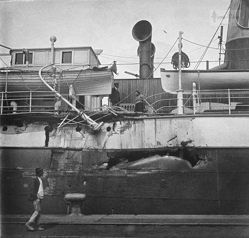 Malaga: Averia en el vapor Berenguer el Grande. 1908. (positivo en vidrio)