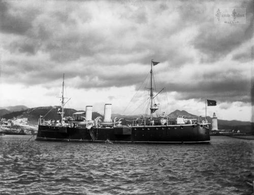 Malaga: Crucero "Rio de la Plata". 1903. (negativo en vidrio)