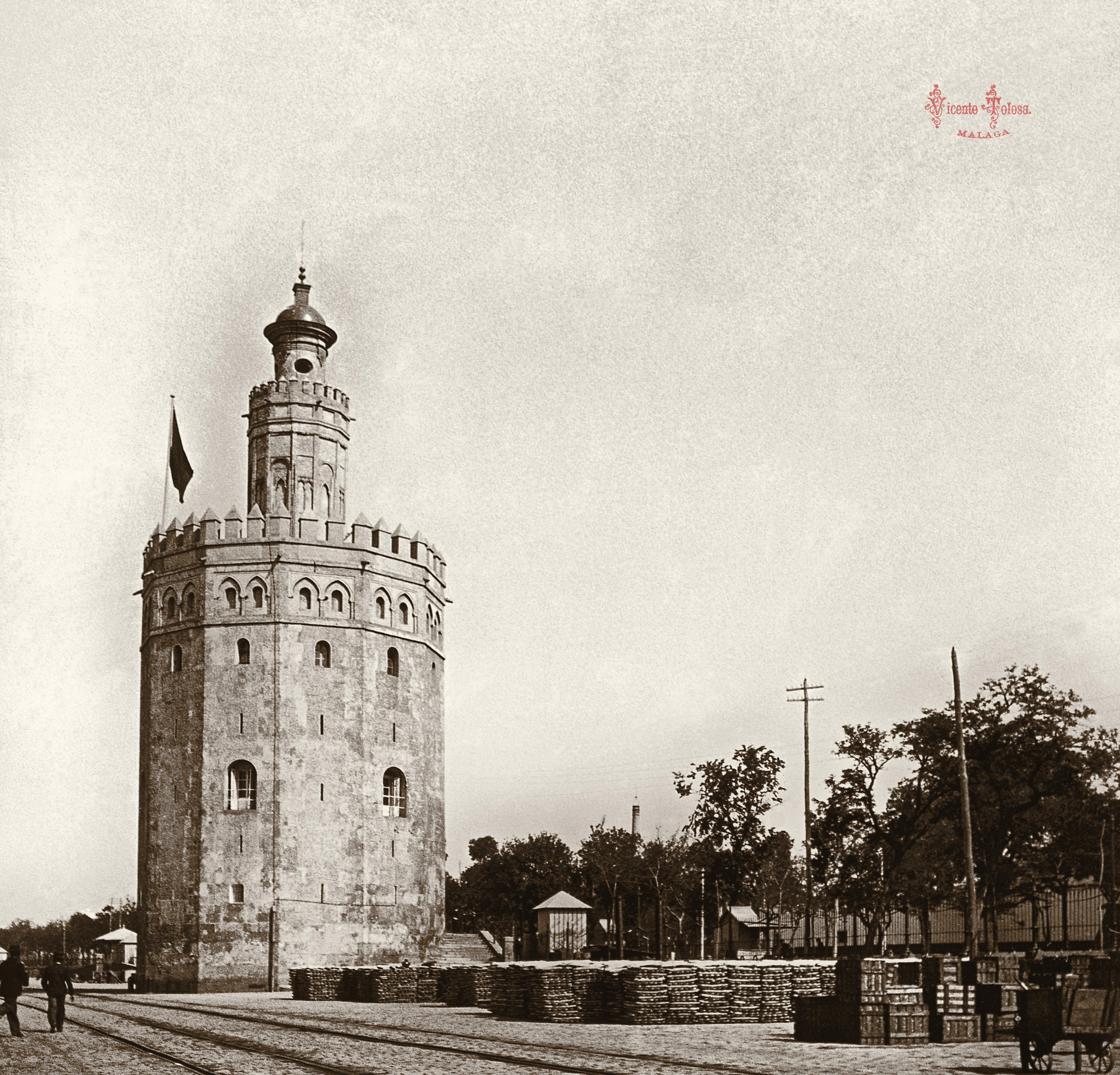 Sevilla: Torre del Oro y muelle.