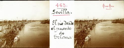 Sevilla: El rio desde el puente de Triana. 1906