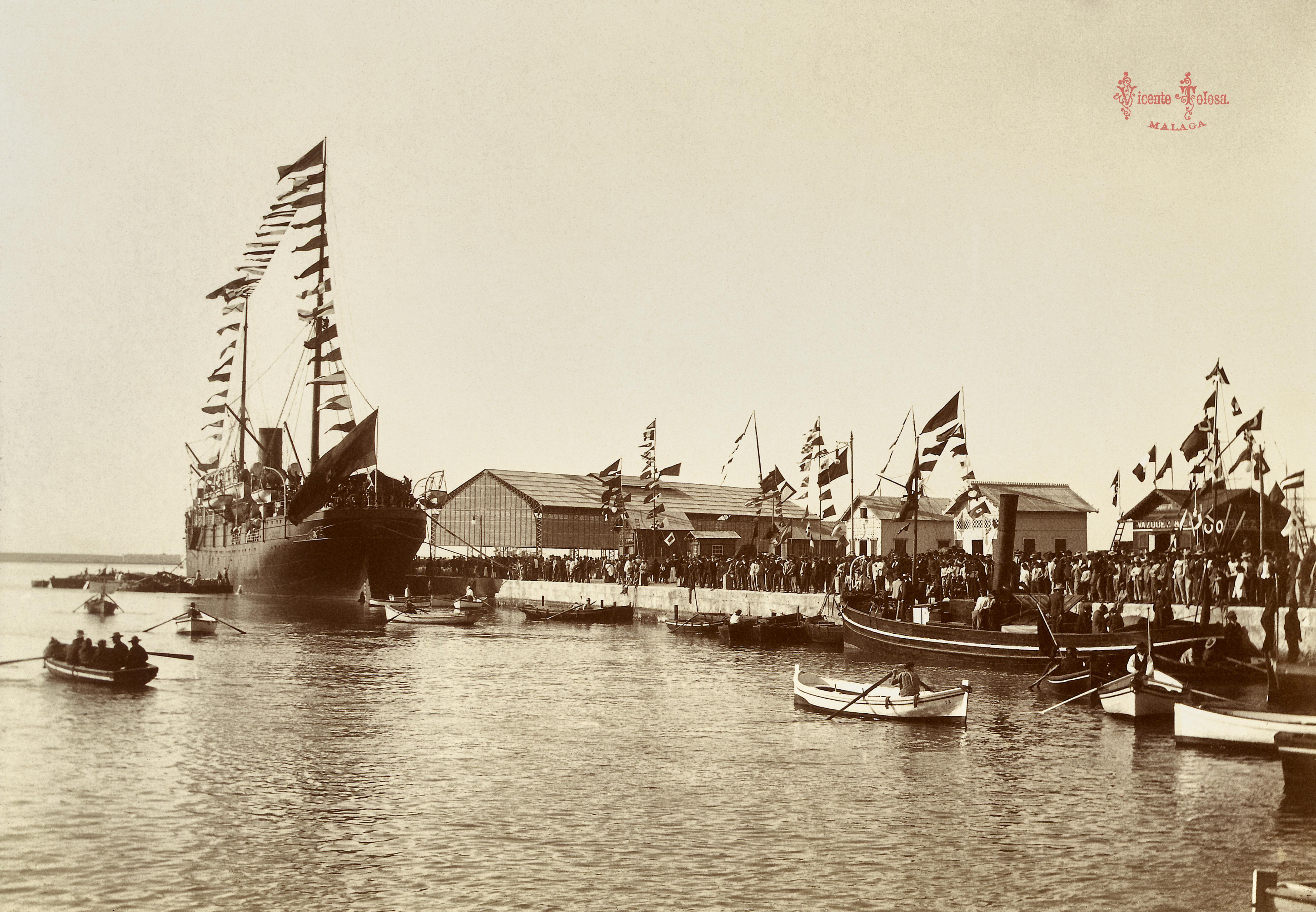 Malaga: Recibimiento del rey Alfonso XIII. 1904. (copia en papel)