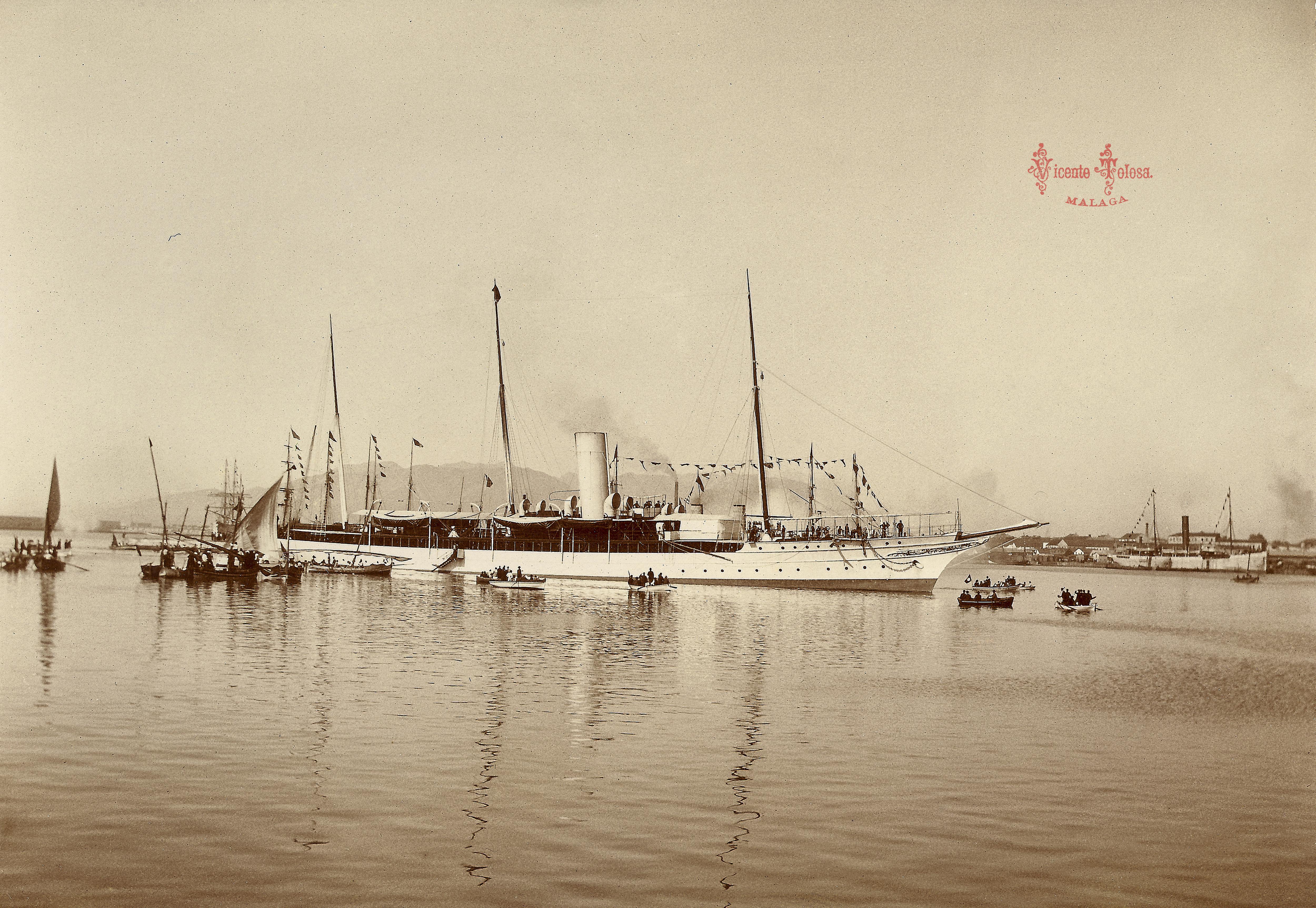 Malaga: Llegada del rey Alfonso XIII. 1904. (copia en papel)