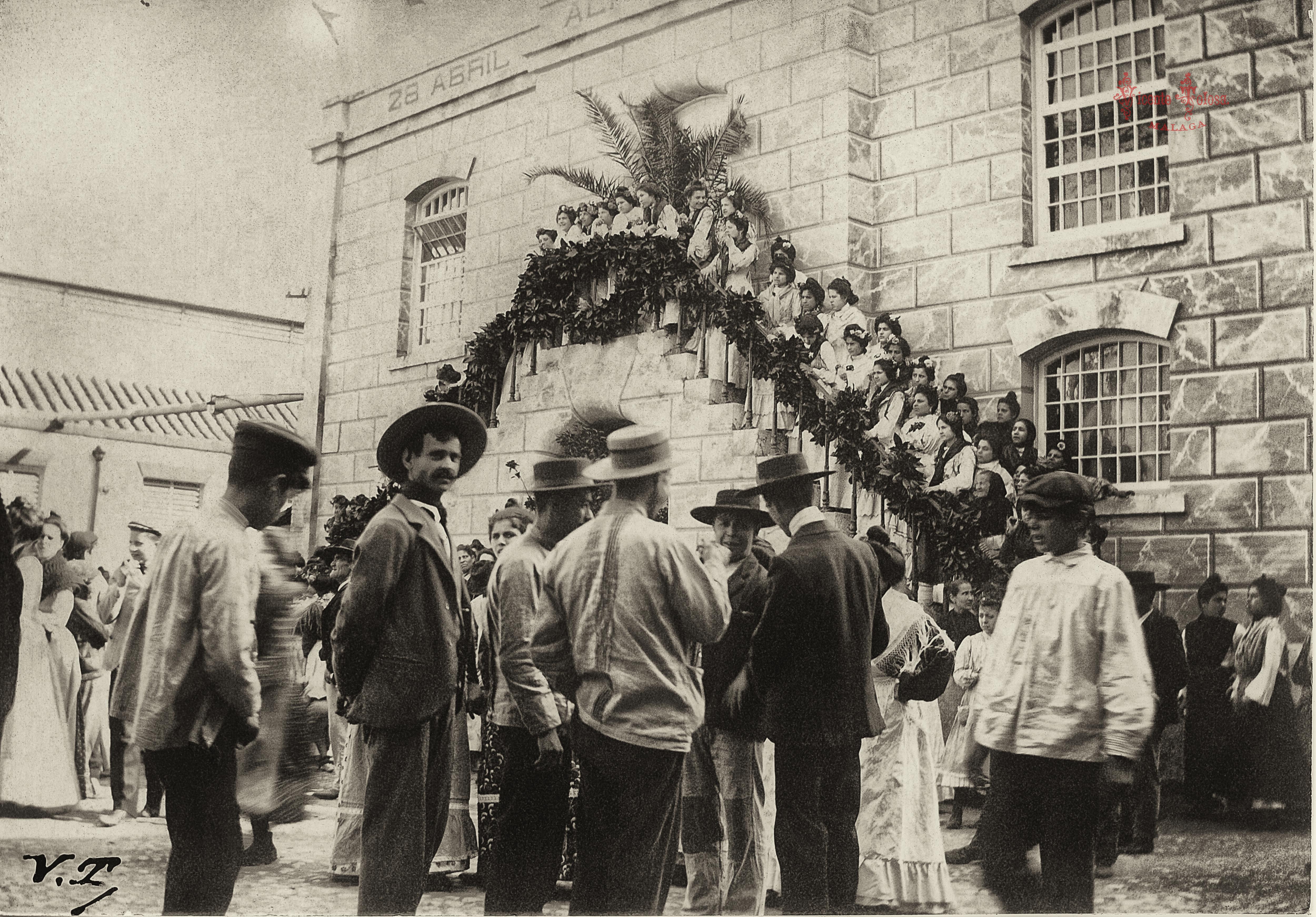 Málaga: Llegada del rey Alfonso XIII. 1904.. (copia en papel)