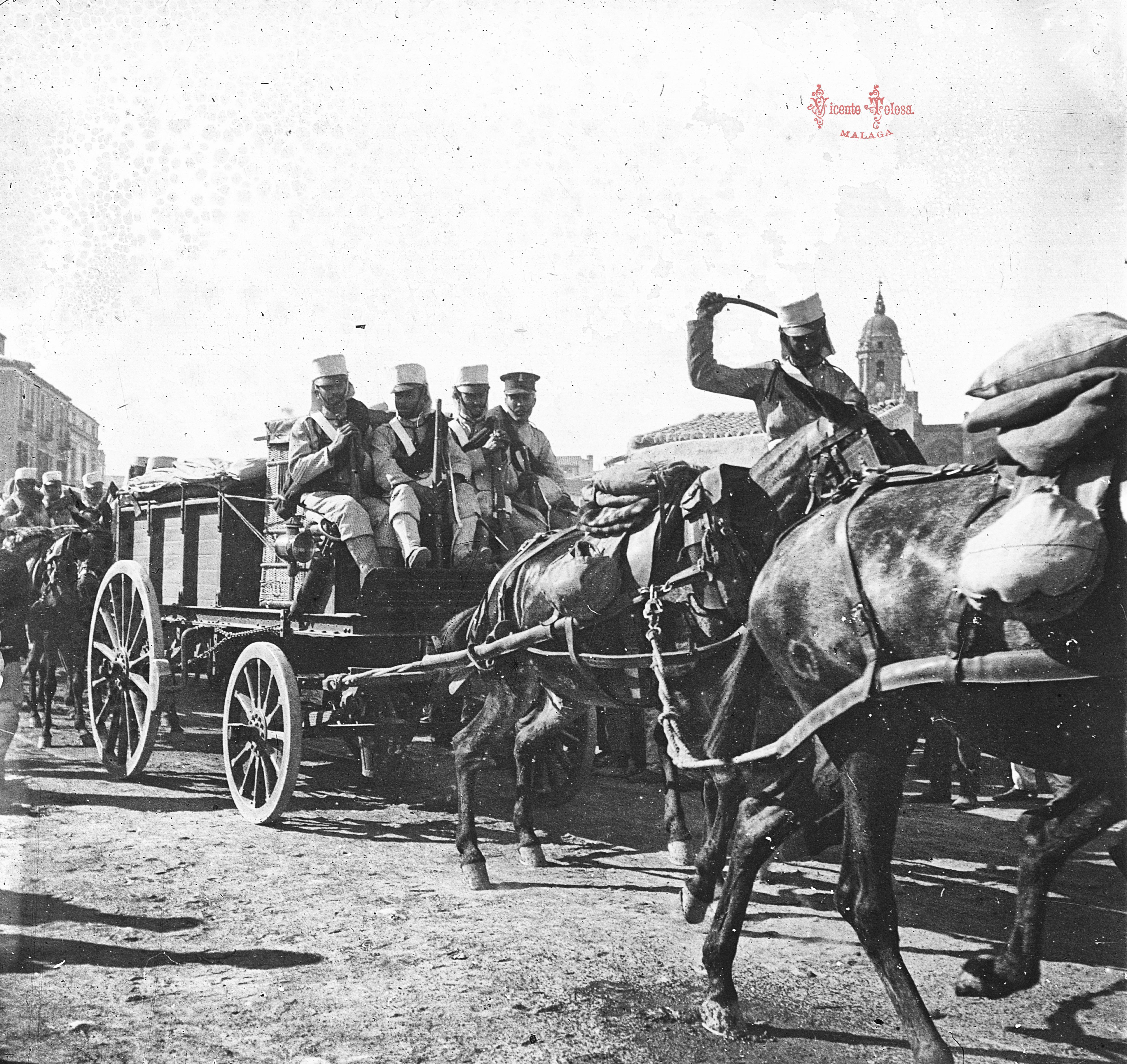 Malaga: Compania de arcostacion del parque de Guadalajara. 1909