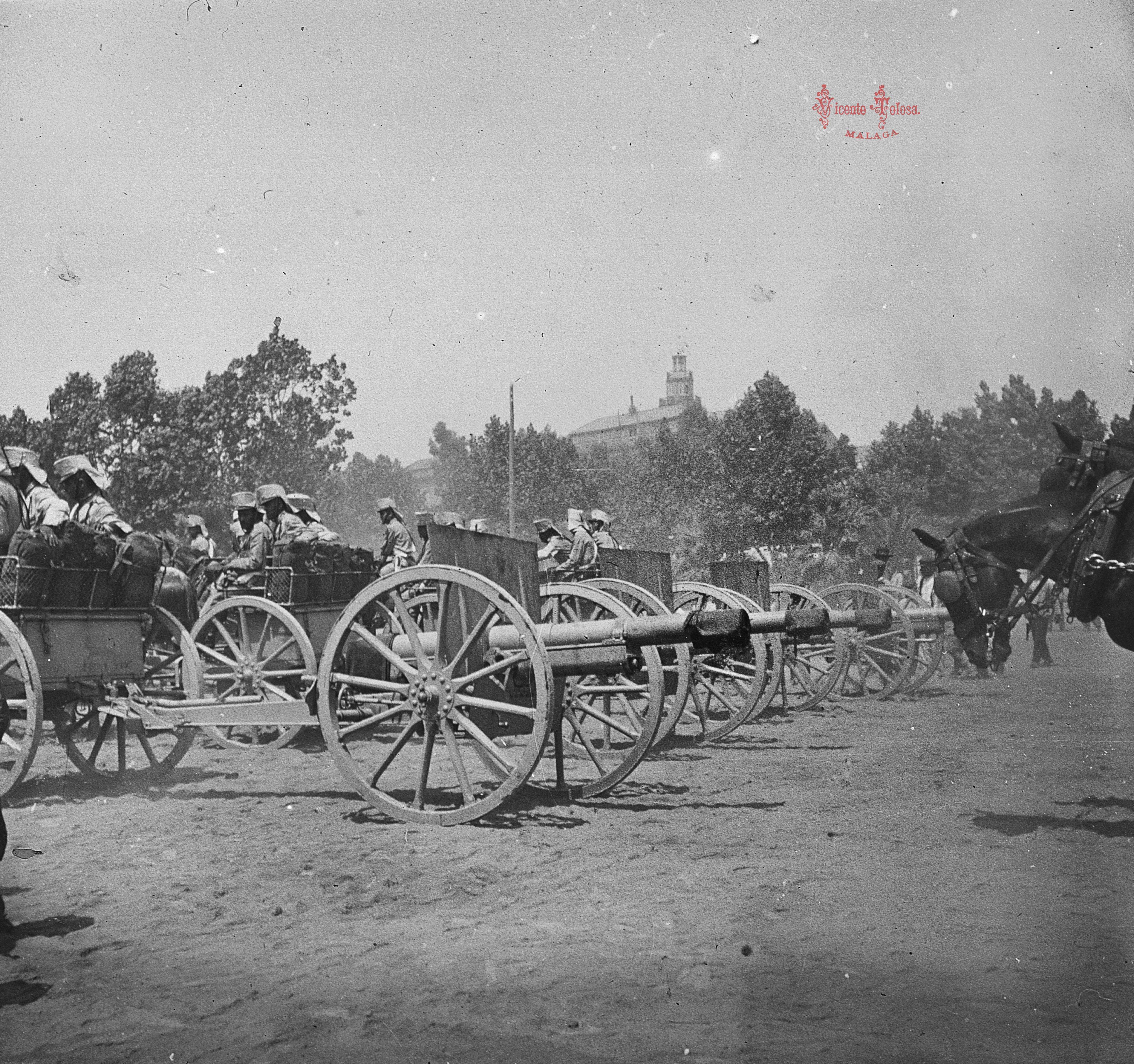 Malaga: Batería del 2 regimiento montado. 1909
