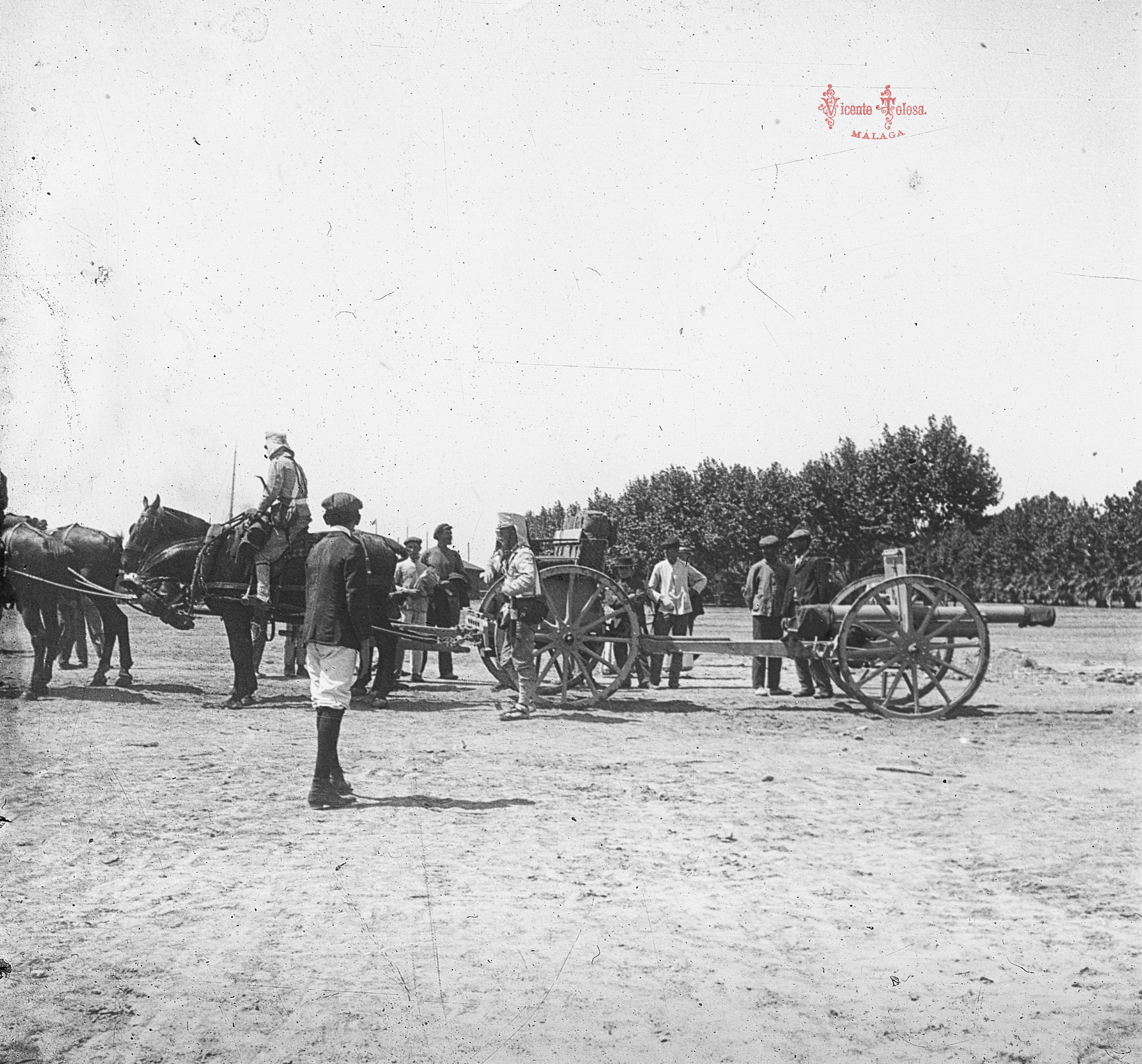 Malaga: Artillería montada: Cañon y armon. 1909