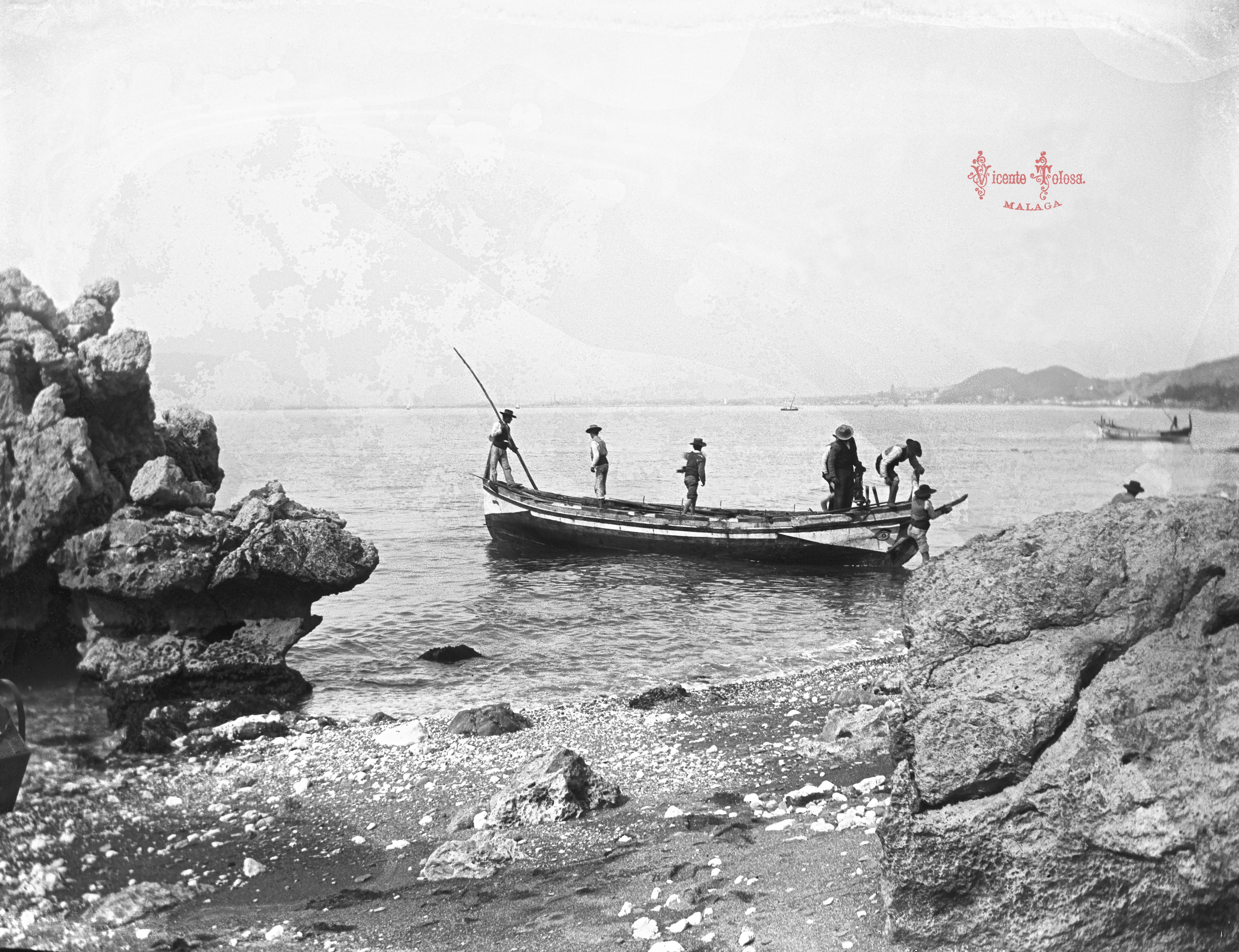 Málaga: Barca de jábega. 1904. (vidrio-negativo). 