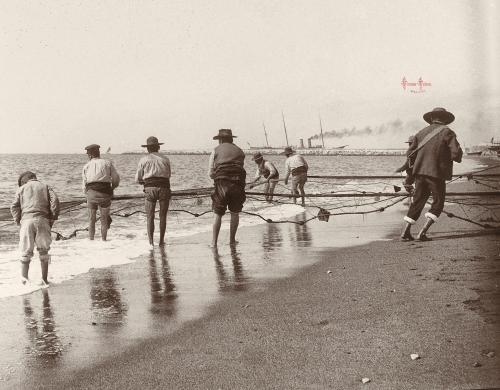 Malaga: El copo: saliendo la red. 1906