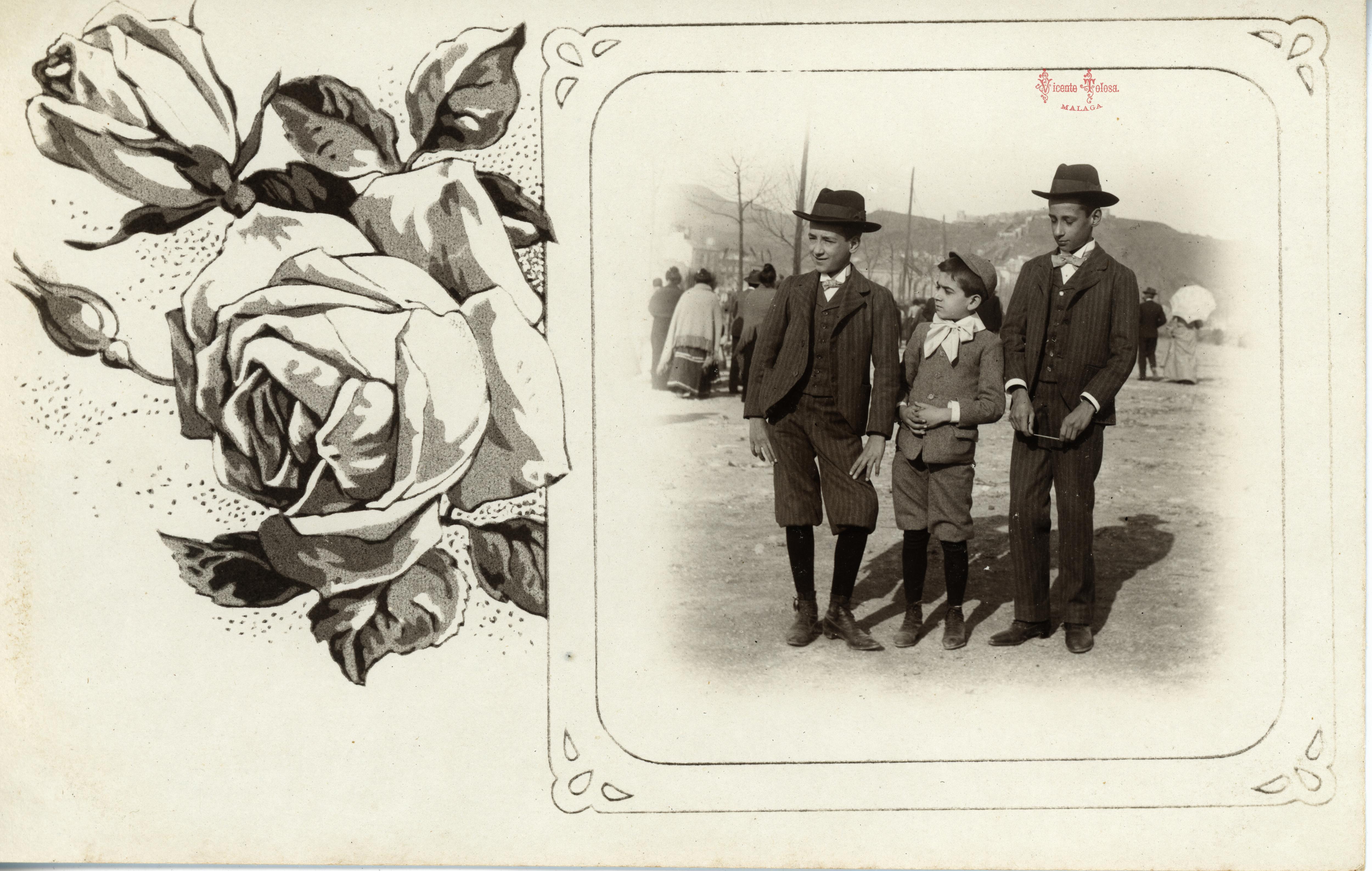 Postal hecha usando un retrato de sus sobrinos. 1903