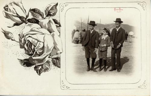 Postal hecha usando un retrato de sus sobrinos. 1903